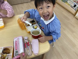 Sweet potato and salad spinach